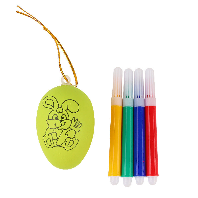 Wholesale Cartoon DIY painting Easter eggs Children's Day educational toys handmade graffiti Easter eggs simulation egg shell